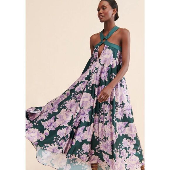 New Especia Arabella Printed Maxi Dress Size M newb - Picture 1 of 10